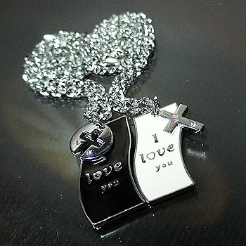 金屬項鍊套組-I love U波浪系列